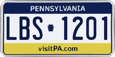 PA license plate LBS1201