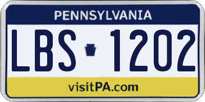 PA license plate LBS1202