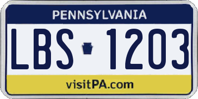 PA license plate LBS1203