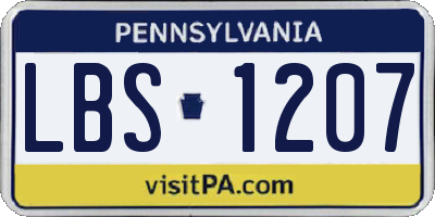 PA license plate LBS1207