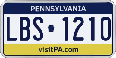 PA license plate LBS1210