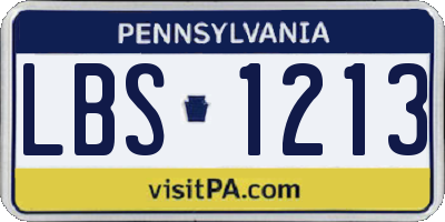 PA license plate LBS1213