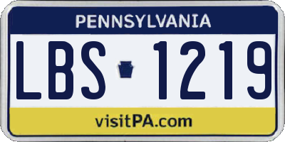 PA license plate LBS1219