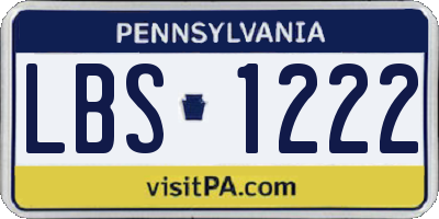 PA license plate LBS1222