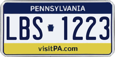 PA license plate LBS1223