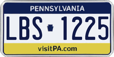 PA license plate LBS1225