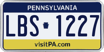 PA license plate LBS1227