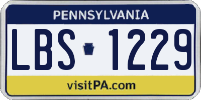 PA license plate LBS1229