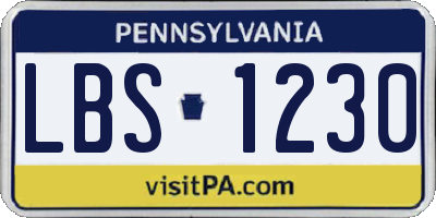 PA license plate LBS1230