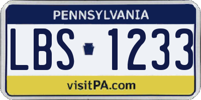 PA license plate LBS1233