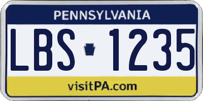 PA license plate LBS1235