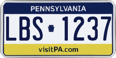 PA license plate LBS1237