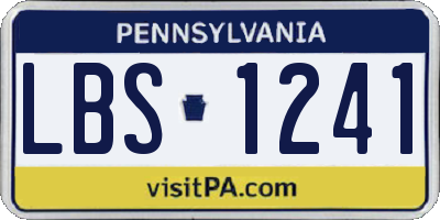 PA license plate LBS1241
