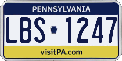 PA license plate LBS1247
