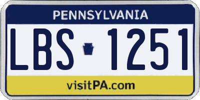 PA license plate LBS1251