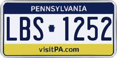 PA license plate LBS1252