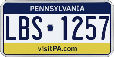 PA license plate LBS1257
