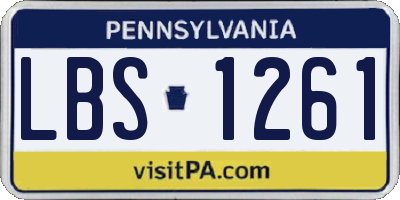 PA license plate LBS1261