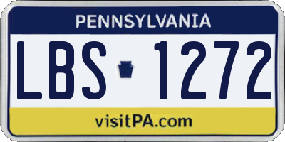 PA license plate LBS1272