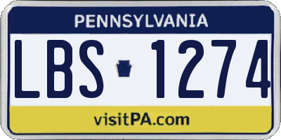 PA license plate LBS1274