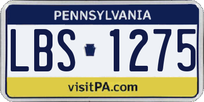 PA license plate LBS1275