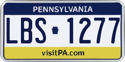 PA license plate LBS1277