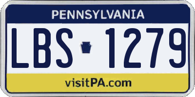 PA license plate LBS1279