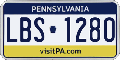 PA license plate LBS1280