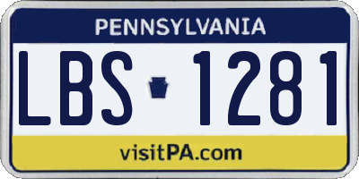 PA license plate LBS1281