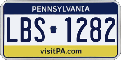 PA license plate LBS1282