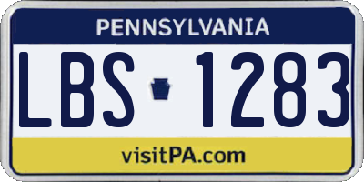 PA license plate LBS1283