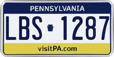 PA license plate LBS1287