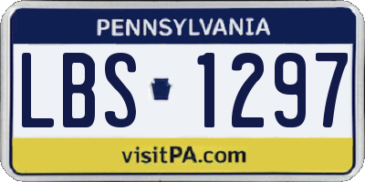 PA license plate LBS1297