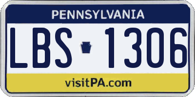 PA license plate LBS1306