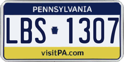 PA license plate LBS1307