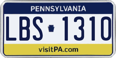 PA license plate LBS1310