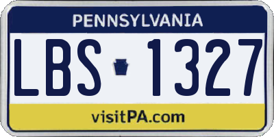 PA license plate LBS1327