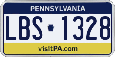 PA license plate LBS1328