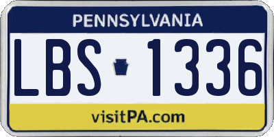 PA license plate LBS1336