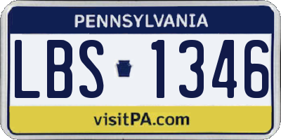 PA license plate LBS1346