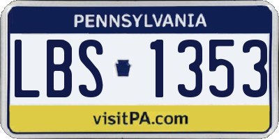 PA license plate LBS1353