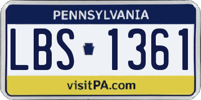 PA license plate LBS1361