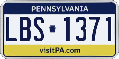 PA license plate LBS1371