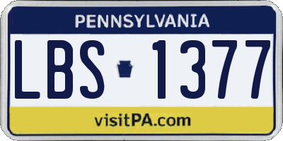 PA license plate LBS1377