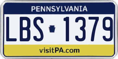 PA license plate LBS1379