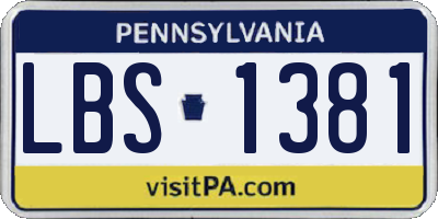 PA license plate LBS1381