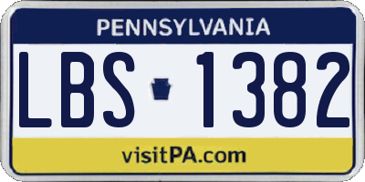 PA license plate LBS1382
