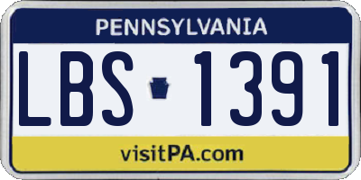 PA license plate LBS1391