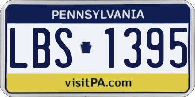 PA license plate LBS1395