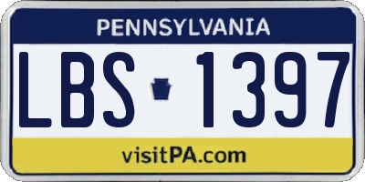 PA license plate LBS1397